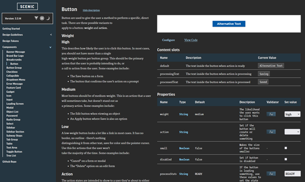 Scenic's documentation page